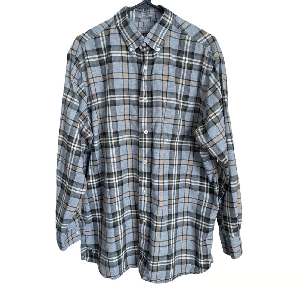 Daniel Cremieux Long Sleeve Plaid Button Down Cotton Shirt Forest Green Large